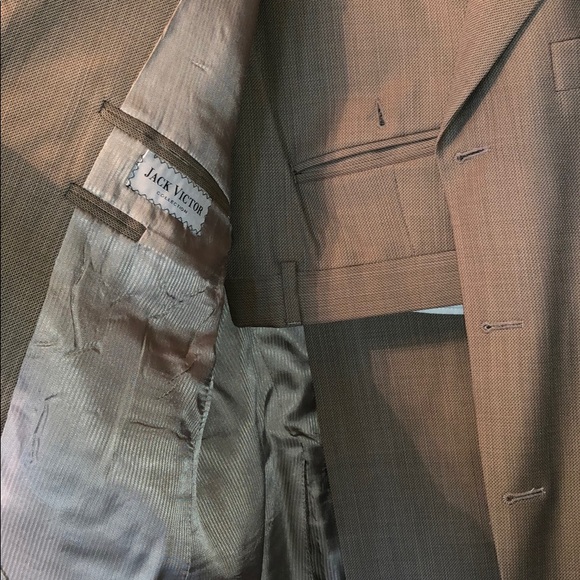 Jack Victor Collection Mens Tan Suit 40S - Picture 6 of 12